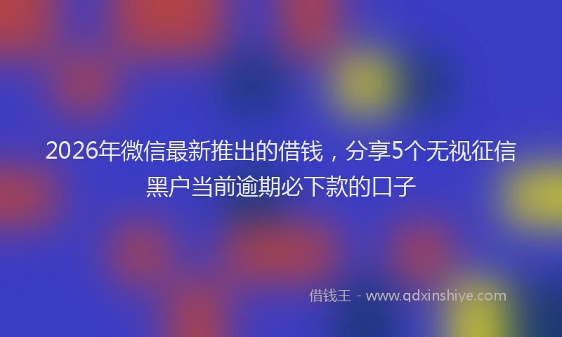 2026年微信最新推出的借钱,分享5个无视征信黑户当前逾期必下款的口子