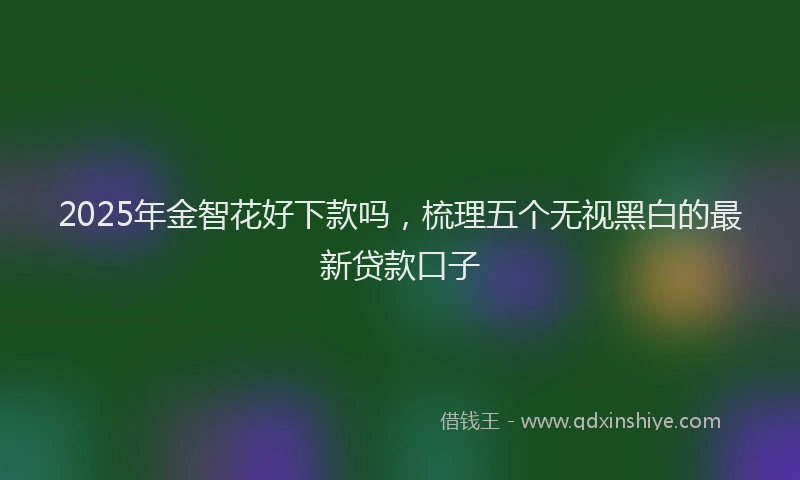 2025年金智花好下款吗，梳理五个无视黑白的最新贷款口子