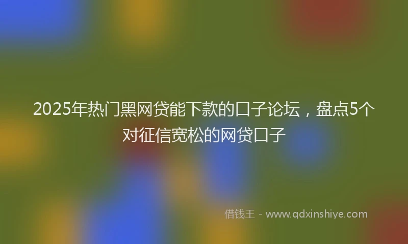 2025年热门黑网贷能下款的口子论坛,盘点5个对征信宽松的网贷口子