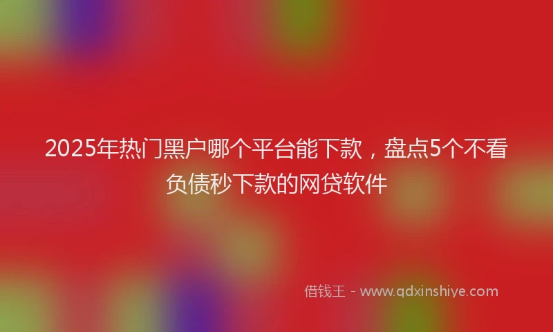 2025年热门黑户哪个平台能下款，盘点5个不看负债秒下款的网贷软件