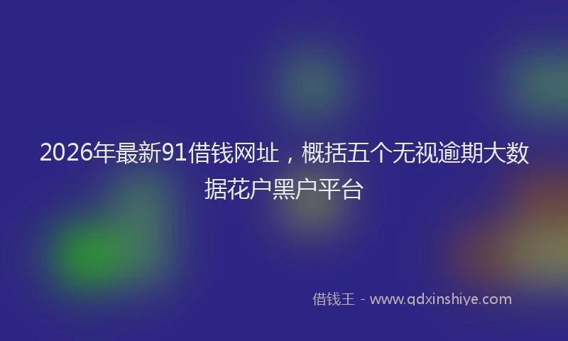 2026年最新91借钱网址，概括五个无视逾期大数据花户黑户平台