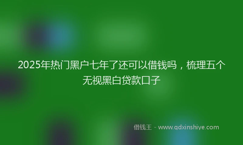 2025年热门黑户七年了还可以借钱吗，梳理五个无视黑白贷款口子
