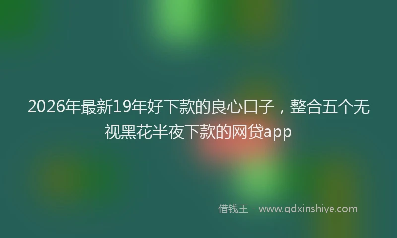 2026年最新19年好下款的良心口子,整合五个无视黑花半夜下款的网贷app