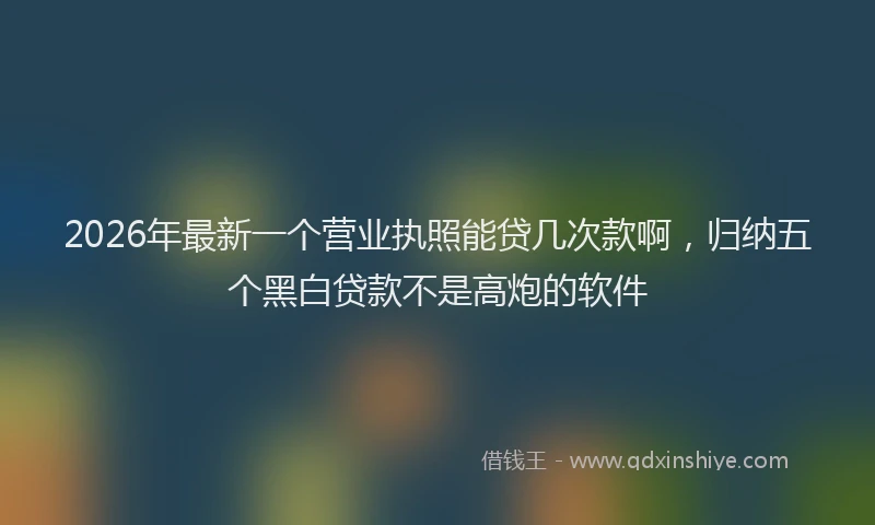 2026年最新一个营业执照能贷几次款啊，归纳五个黑白贷款不是高炮的软件