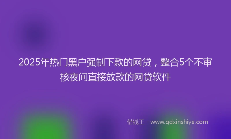 2025年热门黑户强制下款的网贷，整合5个不审核夜间直接放款的网贷软件