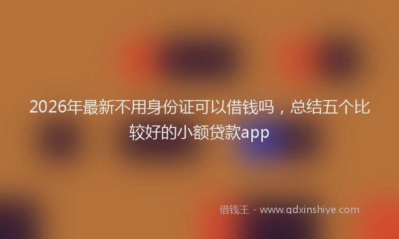 2026年最新不用身份证可以借钱吗,总结五个比较好的小额贷款app