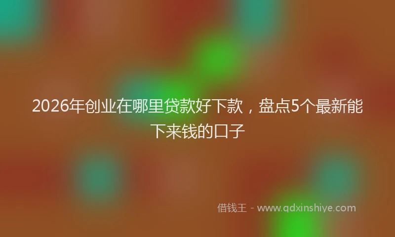 2026年创业在哪里贷款好下款，盘点5个最新能下来钱的口子