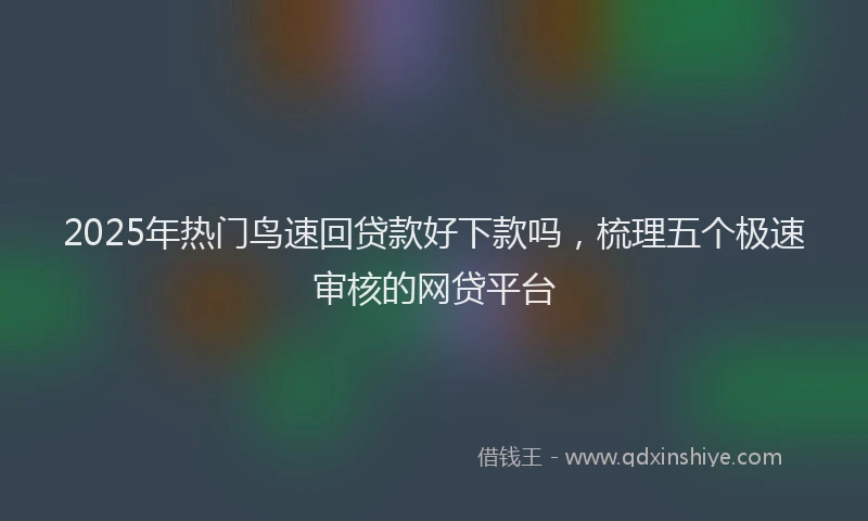 2025年热门鸟速回贷款好下款吗,梳理五个极速审核的网贷平台