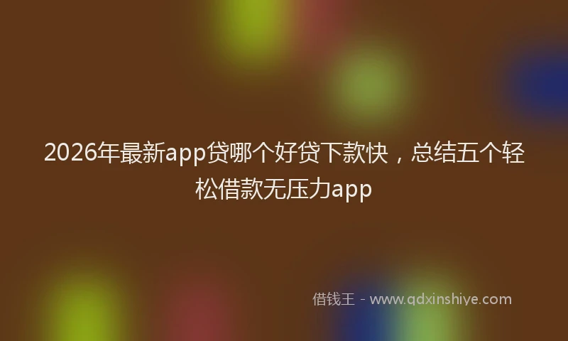 2026年最新app贷哪个好贷下款快，总结五个轻松借款无压力app