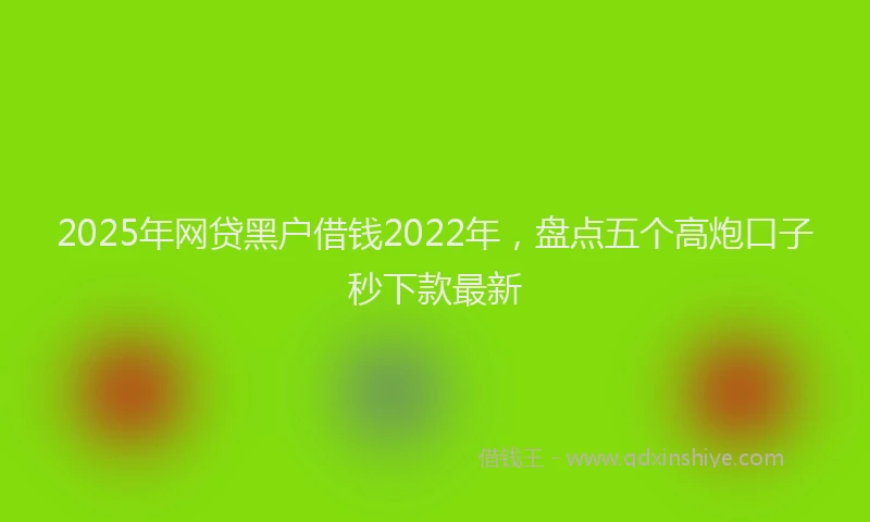 2025年网贷黑户借钱2022年,盘点五个高炮口子秒下款最新