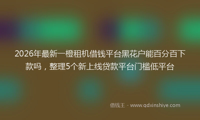 2026年最新一橙租机借钱平台黑花户能百分百下款吗，整理5个新上线贷款平台门槛低平台