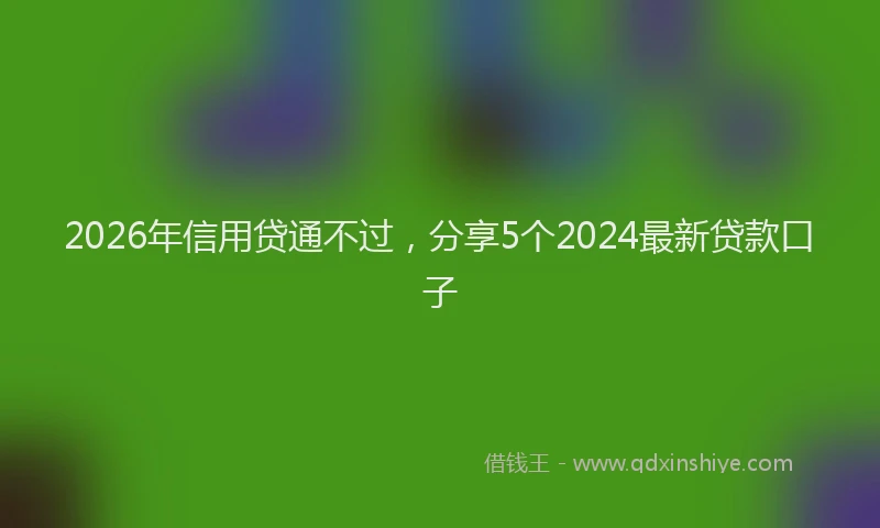 2026年信用贷通不过，分享5个2024最新贷款口子