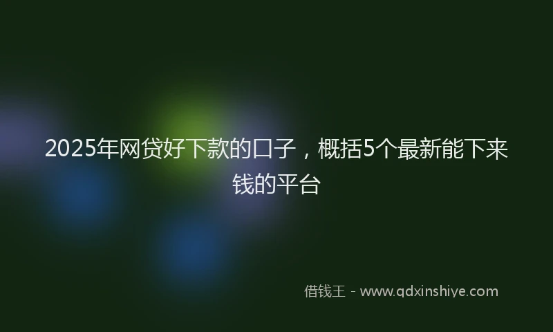 2025年网贷好下款的口子，概括5个最新能下来钱的平台