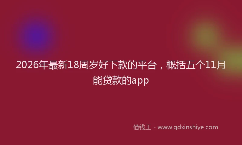 2026年最新18周岁好下款的平台，概括五个11月能贷款的app