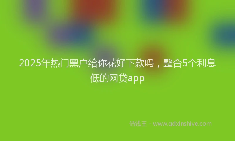 2025年热门黑户给你花好下款吗,整合5个利息低的网贷app