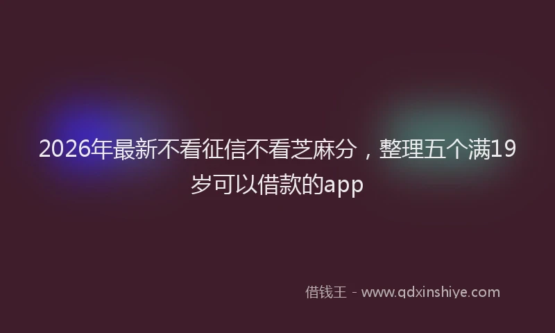 2026年最新不看征信不看芝麻分，整理五个满19岁可以借款的app