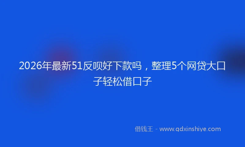 2026年最新51反呗好下款吗，整理5个网贷大口子轻松借口子