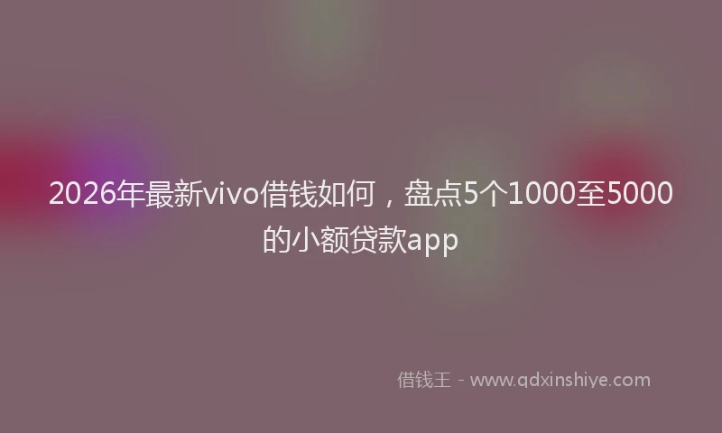2026年最新vivo借钱如何，盘点5个1000至5000的小额贷款app