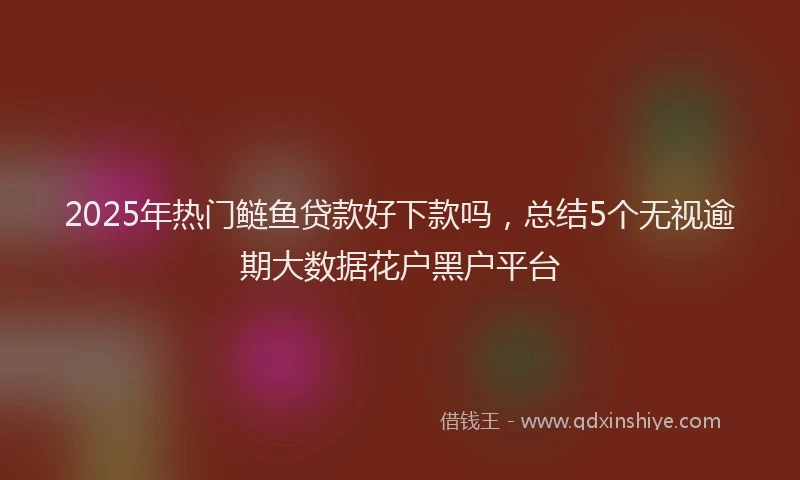 2025年热门鲢鱼贷款好下款吗，总结5个无视逾期大数据花户黑户平台