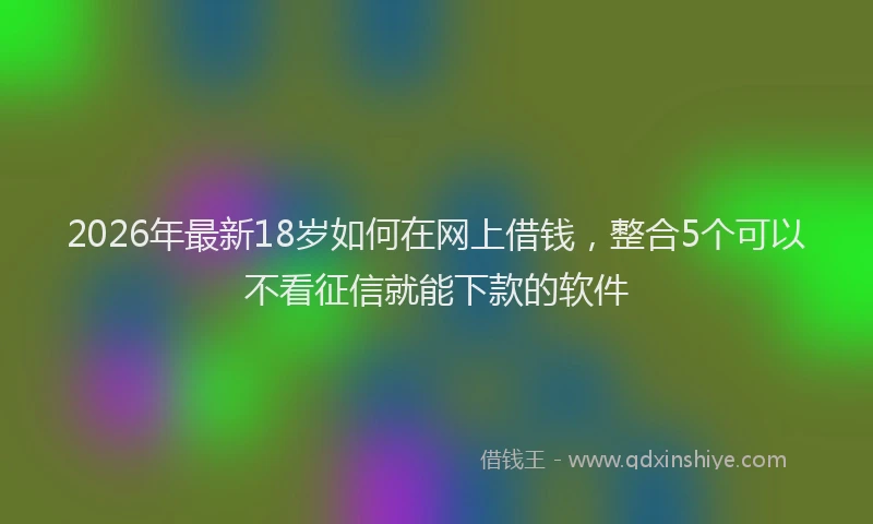 2026年最新18岁如何在网上借钱，整合5个可以不看征信就能下款的软件