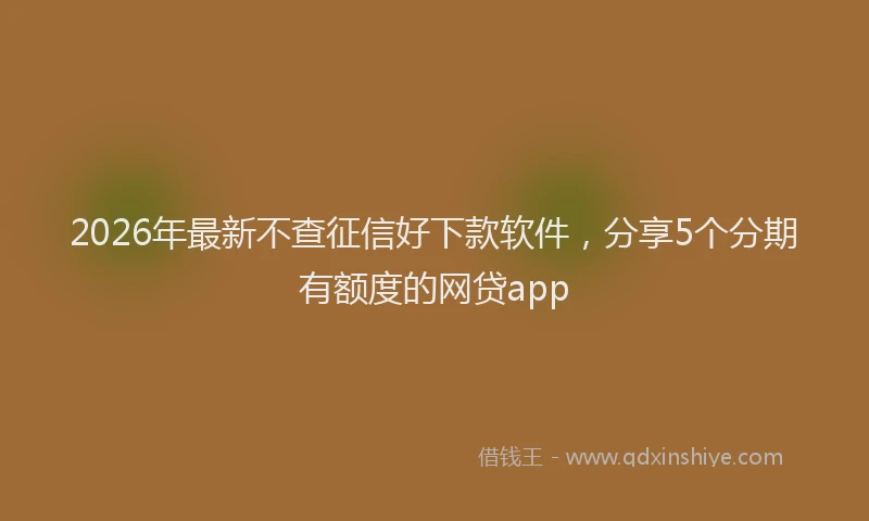 2026年最新不查征信好下款软件，分享5个分期有额度的网贷app