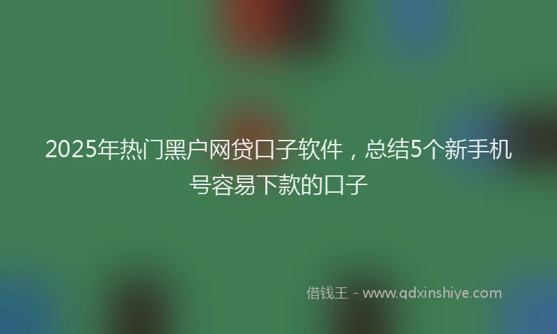 2025年热门黑户网贷口子软件,总结5个新手机号容易下款的口子