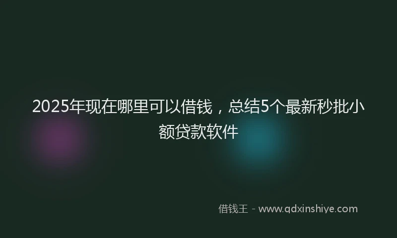 2025年现在哪里可以借钱，总结5个最新秒批小额贷款软件