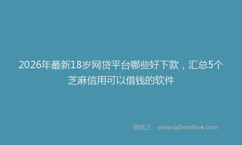 2026年最新18岁网贷平台哪些好下款，汇总5个芝麻信用可以借钱的软件