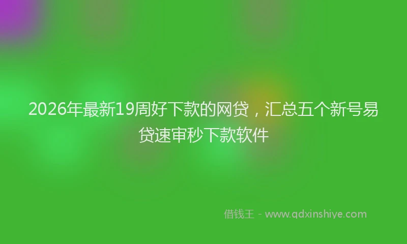 2026年最新19周好下款的网贷，汇总五个新号易贷速审秒下款软件