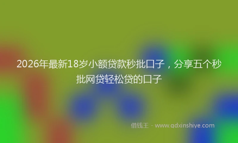 2026年最新18岁小额贷款秒批口子，分享五个秒批网贷轻松贷的口子