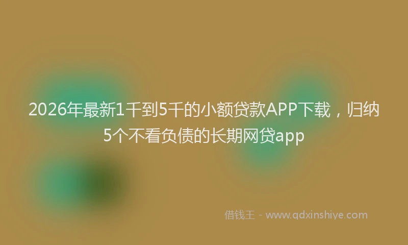 2026年最新1千到5千的小额贷款APP下载，归纳5个不看负债的长期网贷app