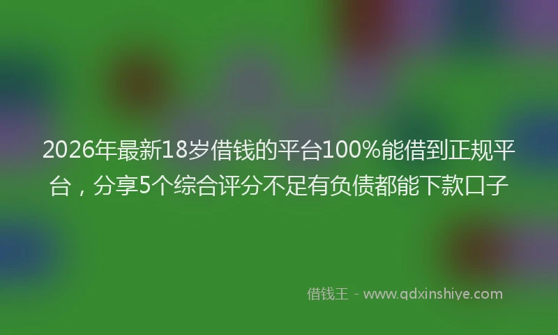 2026年最新18岁借钱的平台100%能借到正规平台,分享5个综合评分不足有负债都能下款口子