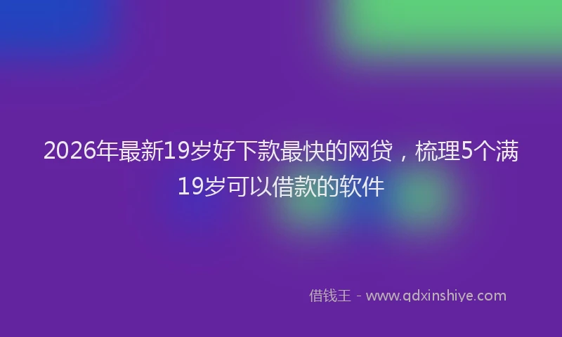 2026年最新19岁好下款最快的网贷,梳理5个满19岁可以借款的软件