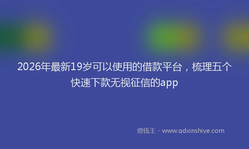 2026年最新19岁可以使用的借款平台,梳理五个快速下款无视征信的app