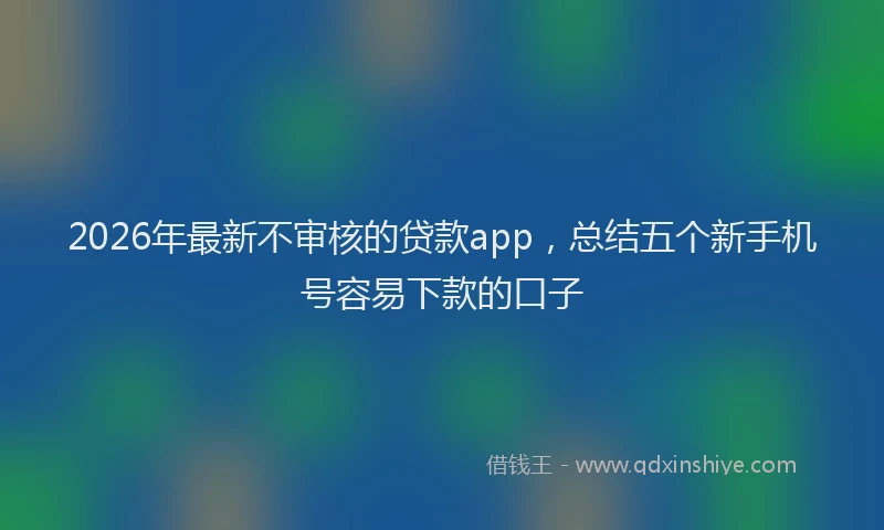 2026年最新不审核的贷款app,总结五个新手机号容易下款的口子