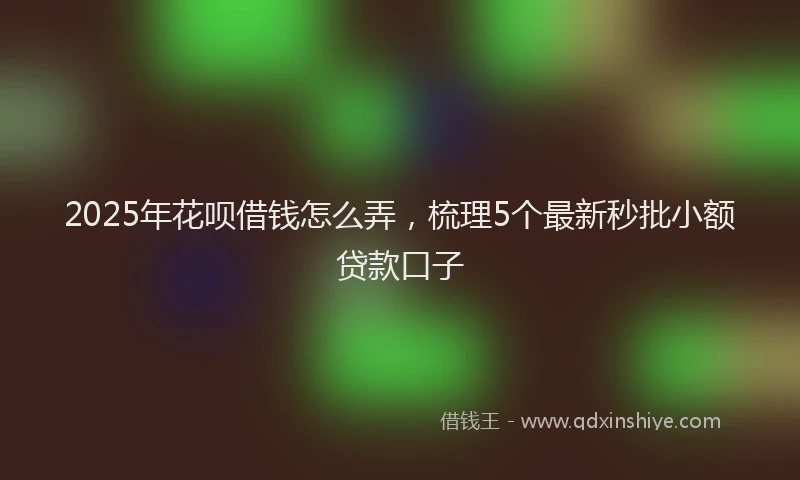2025年花呗借钱怎么弄，梳理5个最新秒批小额贷款口子