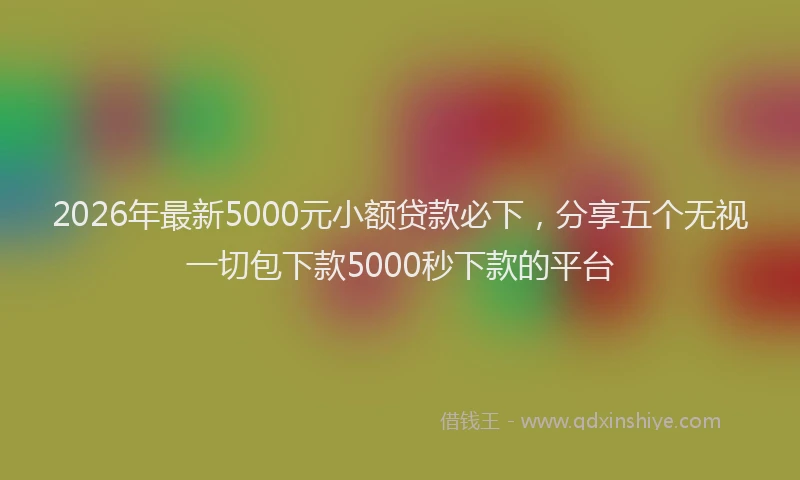 2026年最新5000元小额贷款必下，分享五个无视一切包下款5000秒下款的平台
