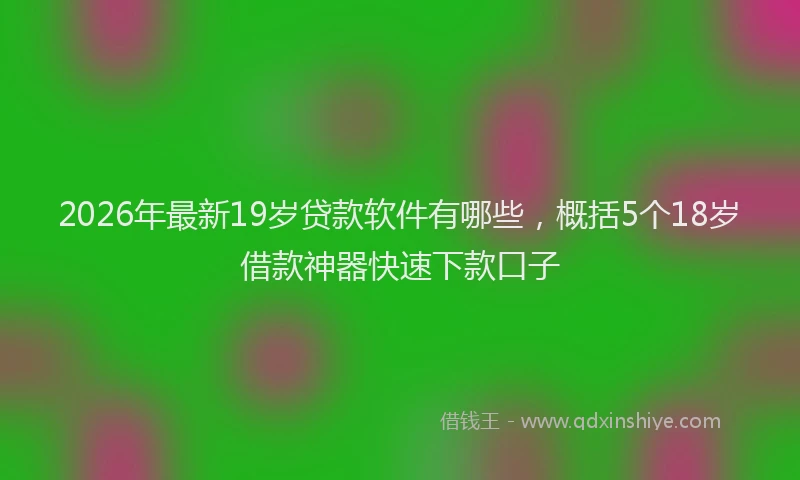 2026年最新19岁贷款软件有哪些，概括5个18岁借款神器快速下款口子