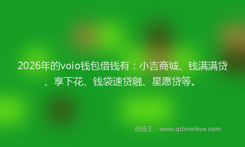 2026年的voio钱包借钱有：小吉商城、钱满满贷、享下花、钱袋速贷融、星愿贷等。