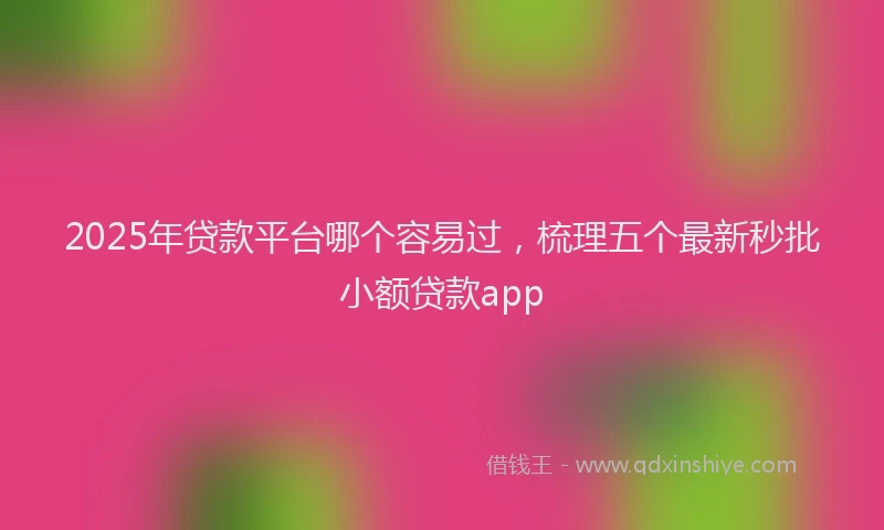 2025年贷款平台哪个容易过，梳理五个最新秒批小额贷款app