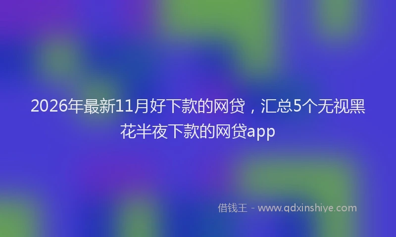 2026年最新11月好下款的网贷，汇总5个无视黑花半夜下款的网贷app