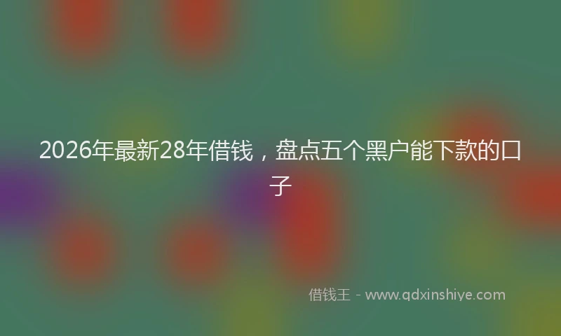 2026年最新28年借钱，盘点五个黑户能下款的口子