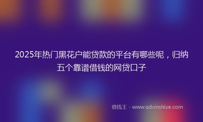 2025年热门黑花户能贷款的平台有哪些呢,归纳五个靠谱借钱的网贷口子