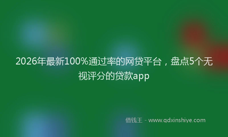 2026年最新100%通过率的网贷平台，盘点5个无视评分的贷款app