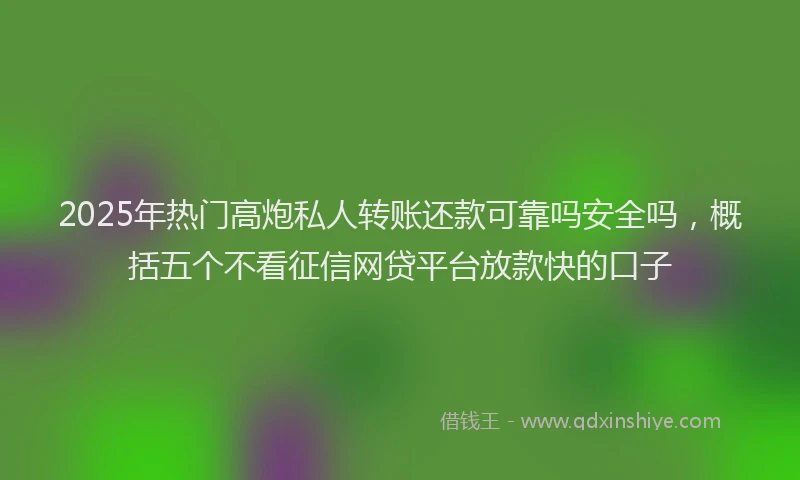 2025年热门高炮私人转账还款可靠吗安全吗,概括五个不看征信网贷平台放款快的口子