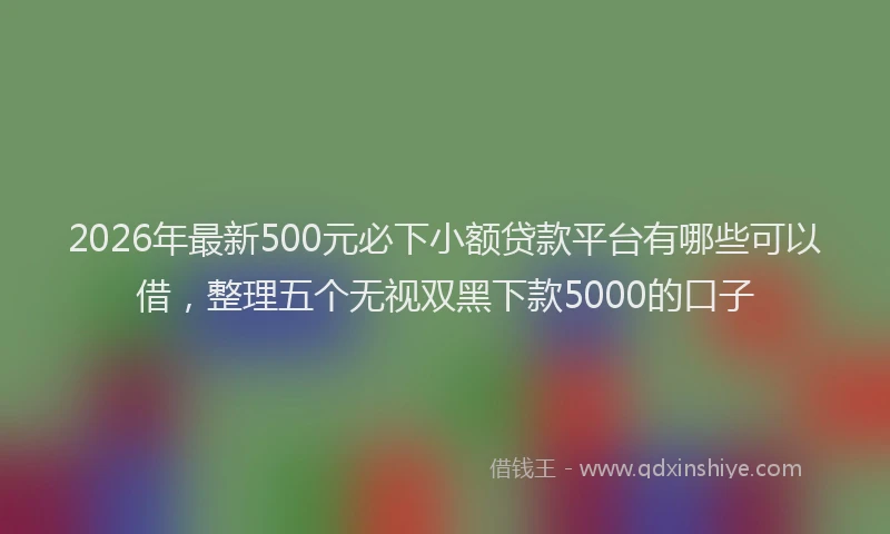 2026年最新500元必下小额贷款平台有哪些可以借,整理五个无视双黑下款5000的口子