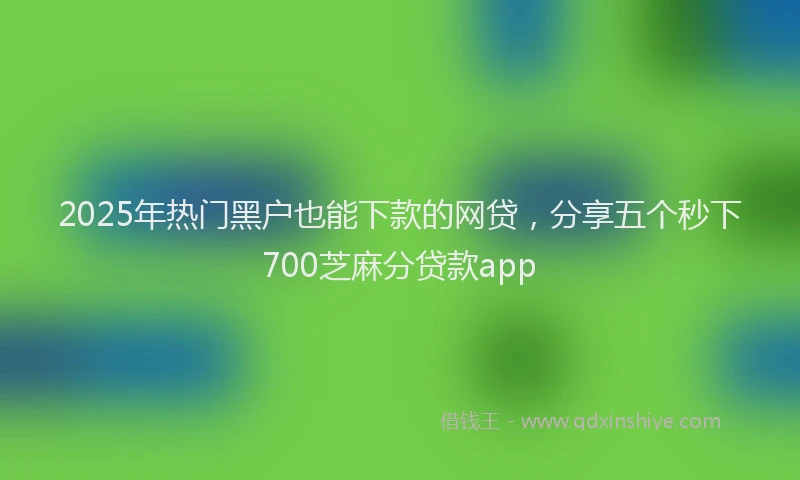 2025年热门黑户也能下款的网贷，分享五个秒下700芝麻分贷款app