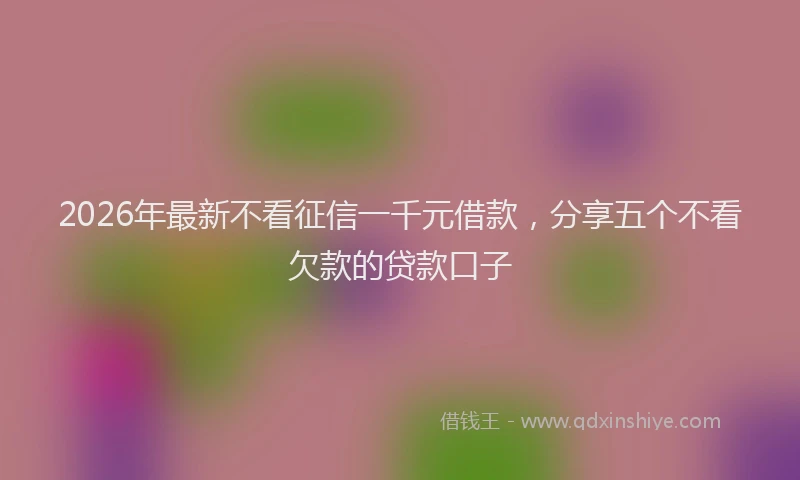2026年最新不看征信一千元借款,分享五个不看欠款的贷款口子