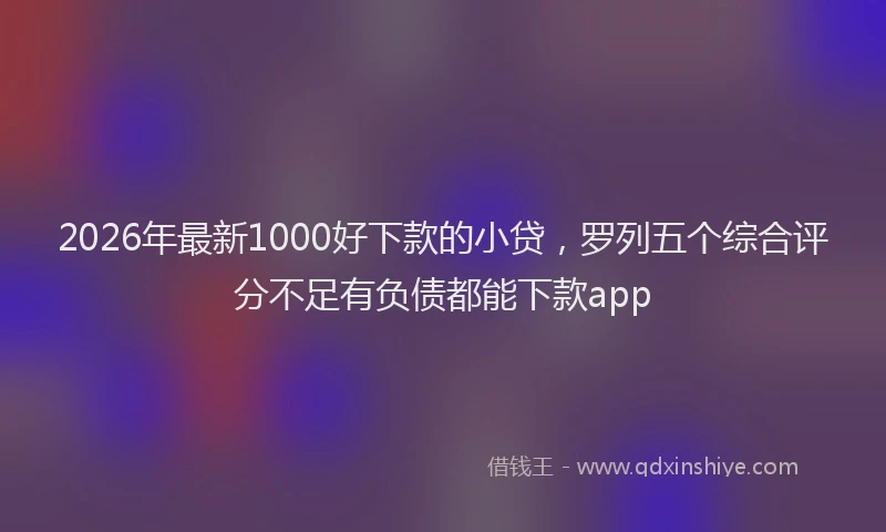 2026年最新1000好下款的小贷，罗列五个综合评分不足有负债都能下款app