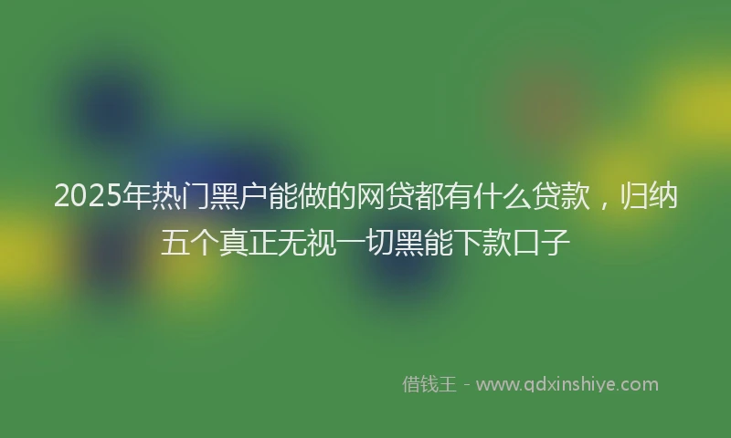 2025年热门黑户能做的网贷都有什么贷款,归纳五个真正无视一切黑能下款口子